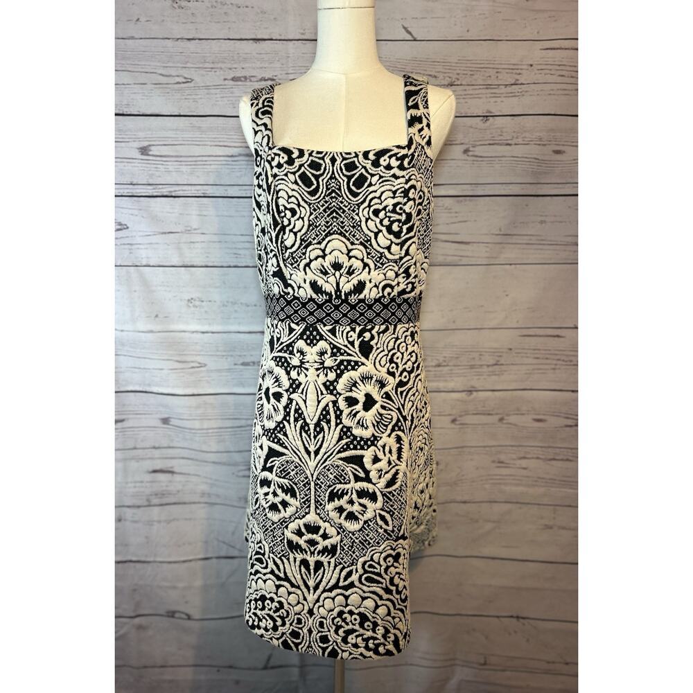 Ett:Twa Anthropologie Valery Fit & Flare Mini Dress M Black White
